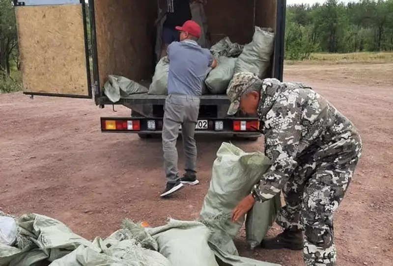 Более 30 мешков мусора собрали в лесопосадке по трассе Караганда – Темиртау