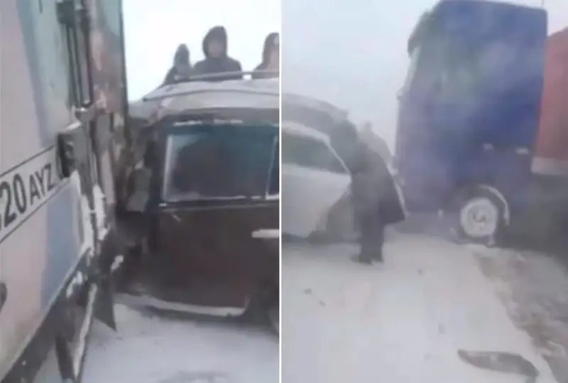 ДТП с участием 9 авто произошло на дороге Астана-Петропавловск