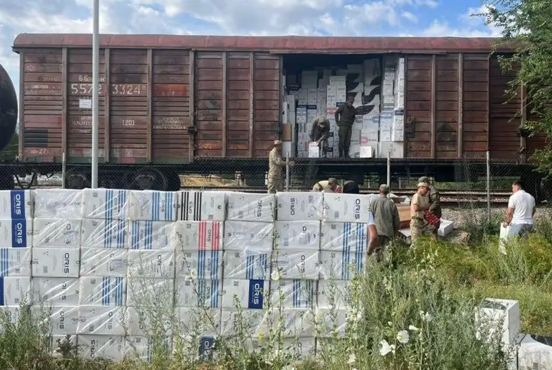 Крупную партию сигарет без акцизных марок обнаружили в поезде в Жамбылской области