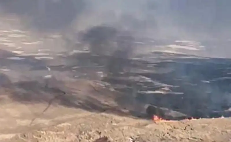 Несколько очагов пожара обнаружено на побережье Каспия в Атырауской области