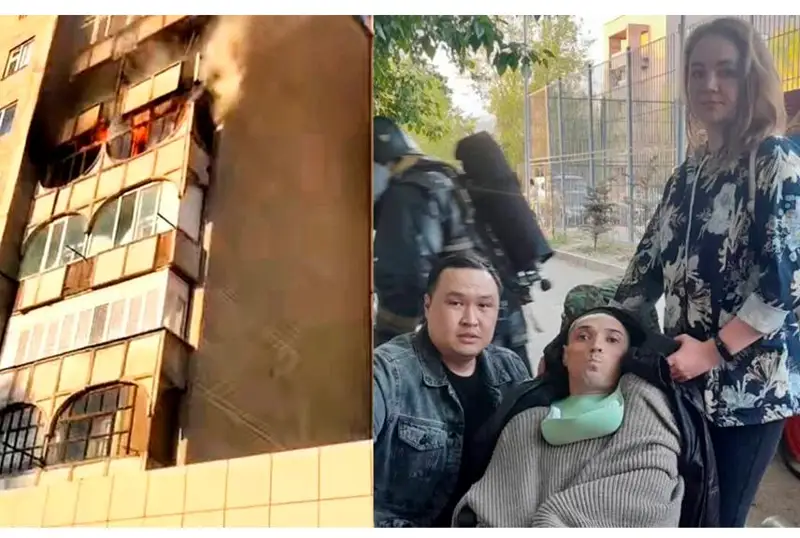 Полицейский вынес из огня мужчину в инвалидном кресле в Семее