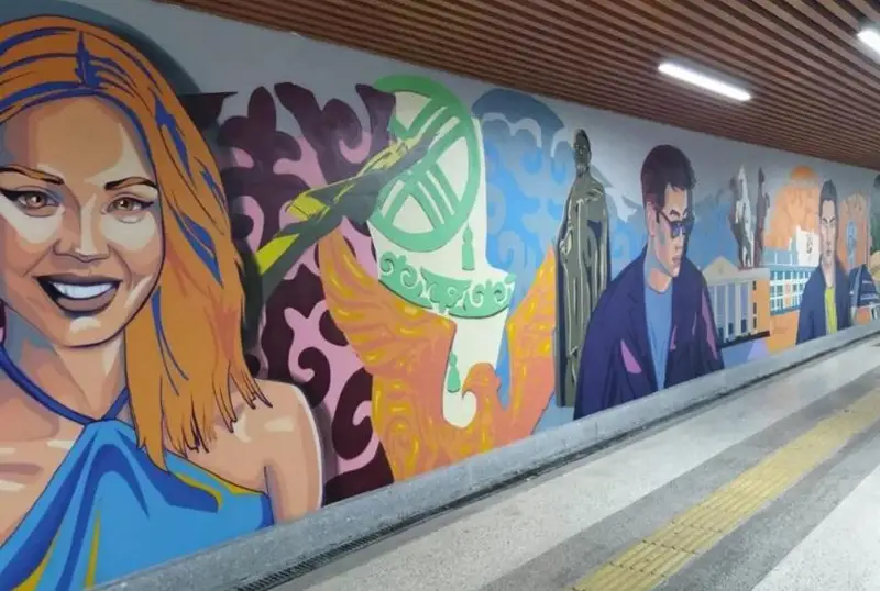 Новый мурал появился в одном из подземных переходов Караганды
