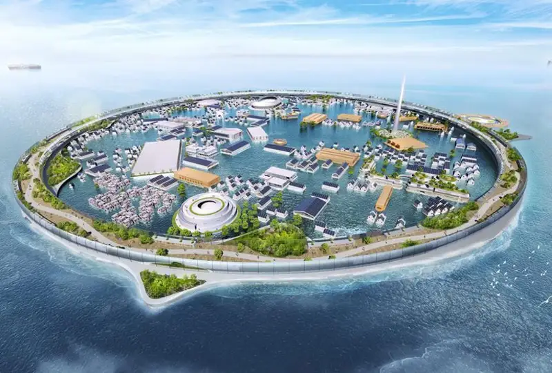 Япон стартапи иқлим ўзгаришига ўзини мослаштира оладиган сузувчи шаҳар қуради