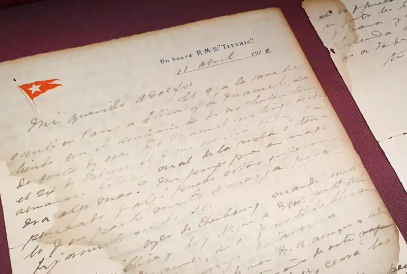 تيتانيك جولاۋشىسىنىڭ حاتى اۋكتسيوندا 12 مىڭ دوللارعا ساتىلدى