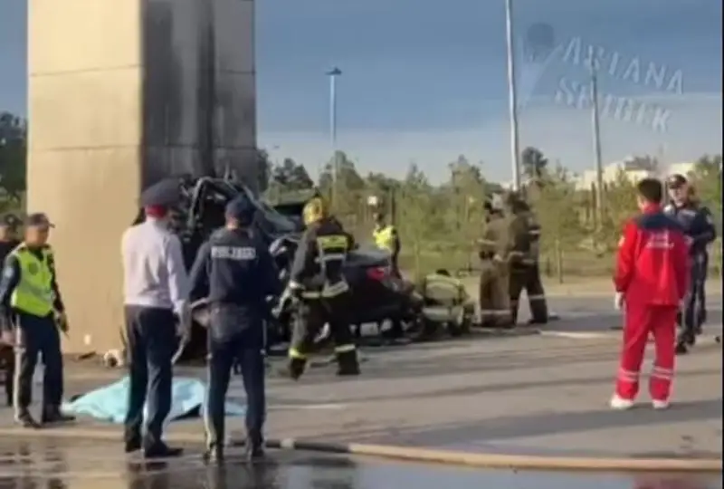 Жуткое ДТП в Астане: Врезавшийся в LRT водитель не был сотрудником акимата