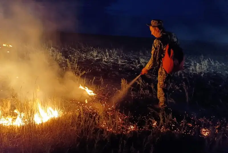 Загорания на 35 участках ликвидированы в ЗКО