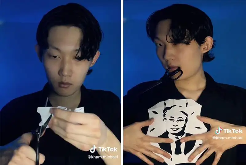 Реалистичный портрет Касым-Жомарта Токаева из бумаги вырезал российский иллюзионист