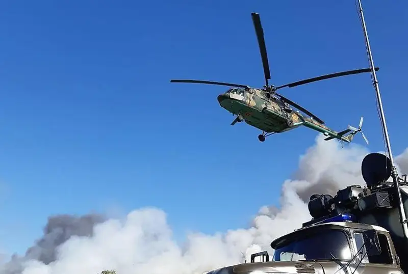 К тушению пожара в Павлодарской области присоединилась авиация Вооруженных сил РК