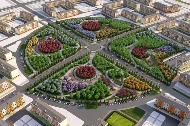 Новый микрорайон «Ұлы дала» благоустраивают в Таразе