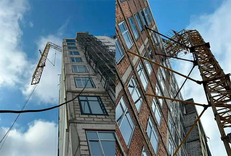 استانادا قۇرىلىس باسىندا كران قۇلاپ كەتتى