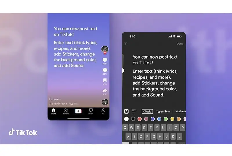 TikTok матнли пост форматини тақдим этди