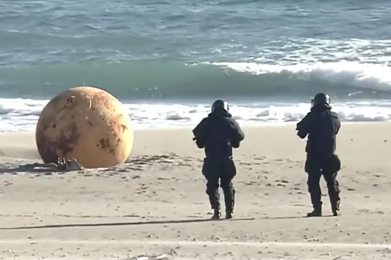 Таинственный шар обнаружили на побережье Японии