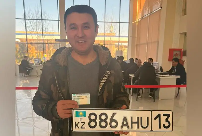 В Туркестанской области за 2 часа акции зарегистрирован первый иностранный автомобиль