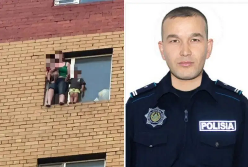 استانالىق ايەل بالالارىمەن بىرگە تەرەزەدەن سەكىرمەك بولعان