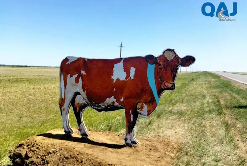 Муляжи домашних животных устанавливают на республиканских трассах Казахстана