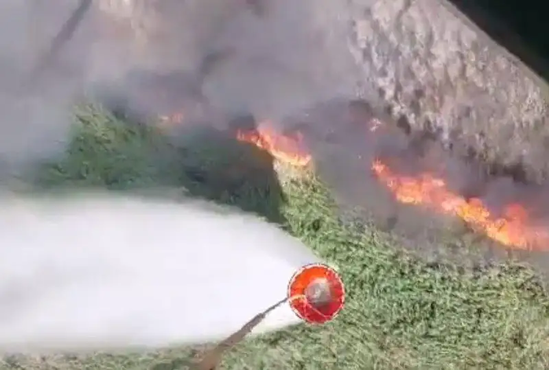 На побережье Каспия продолжают гореть 40 га тростников