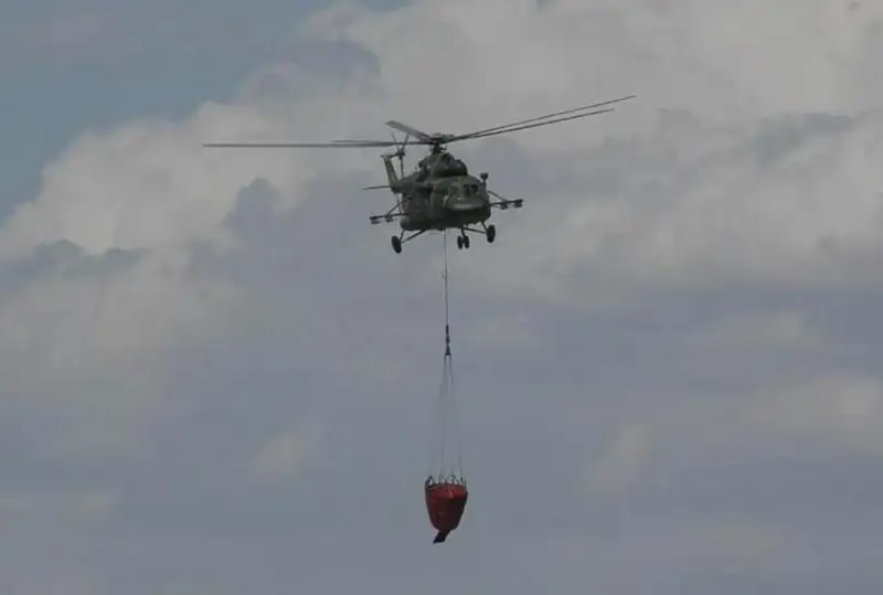 Для тушения пожара близ Астаны задействован вертолет МИ-17