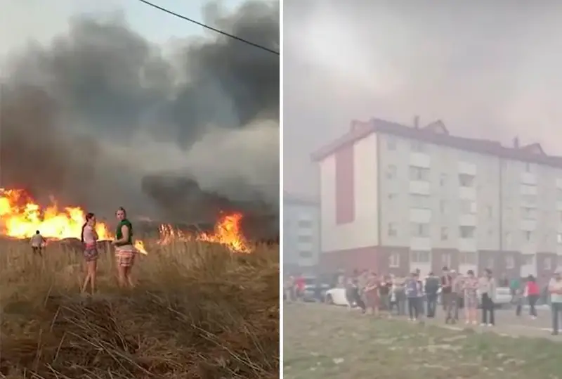40 человек эвакуировали при возгорании камышей в Петропавловске