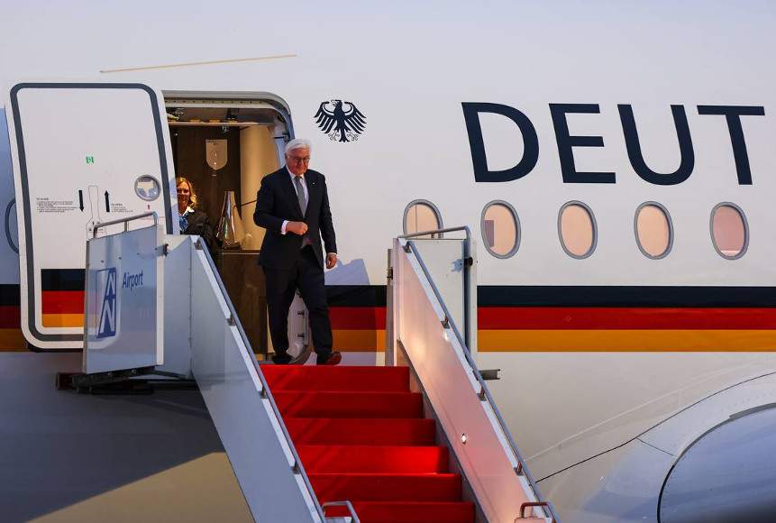 German President Frank-Walter Steinmeier arrives in Kazakhstan for ...