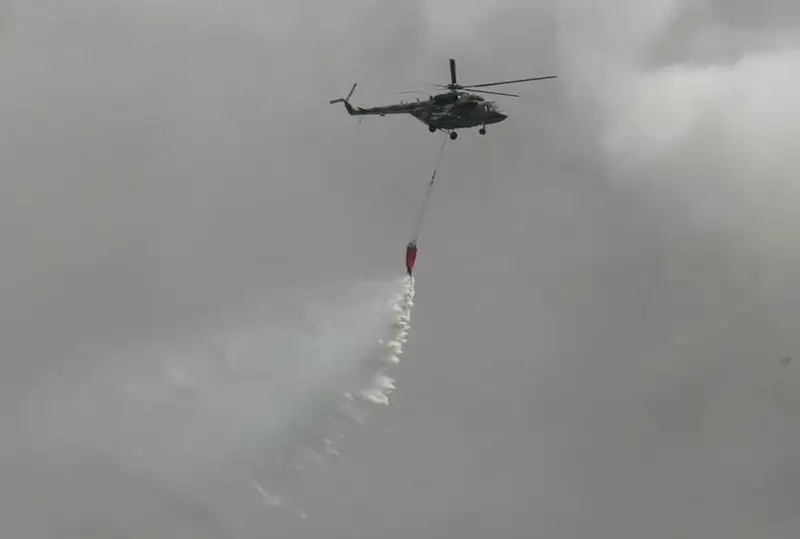 Летчики Минобороны сбросили более 3500 тонн воды на горящий лес в области Абай