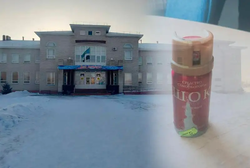 Pavlodar oblysynda oqýshy burysh spreıin shashyp, 310 adam mektepten evakýatsııalandy