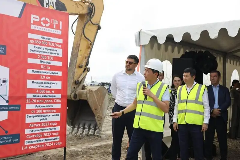 Transkaspıı halyqaralyq kólik baǵyty: Grýzııanyń Potı qalasynda mýltımodaldy port termınalynyń qurylysy bastaldy