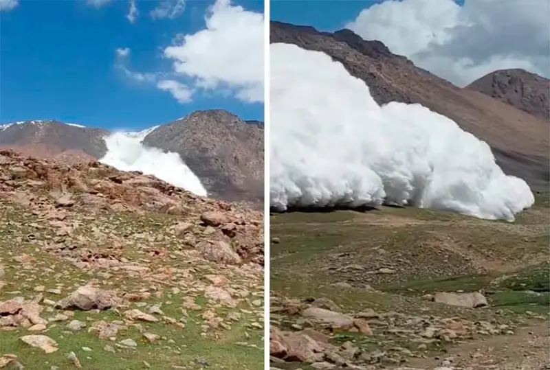 Обрушение ледника произошло в горах Кыргызстана