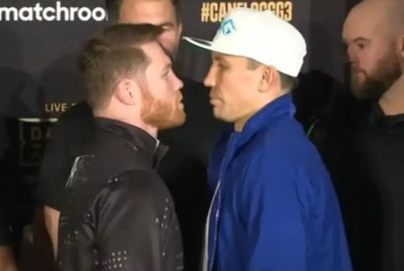 گولوۆكين مەن «كانەلو» ءۇشىنشى جەكپە-جەك الدىندا كوز ارباستى - ۆيدەو