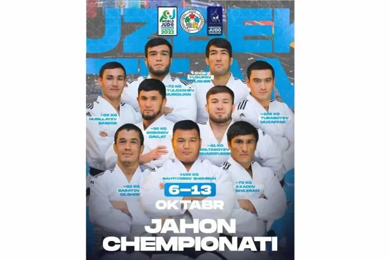 Дзюдо: Тошкентда бўлиб ўтадиган 35-жаҳон чемпионатида қатнашадиган Ўзбекистон жамоаси таркиби  эълон қилинди