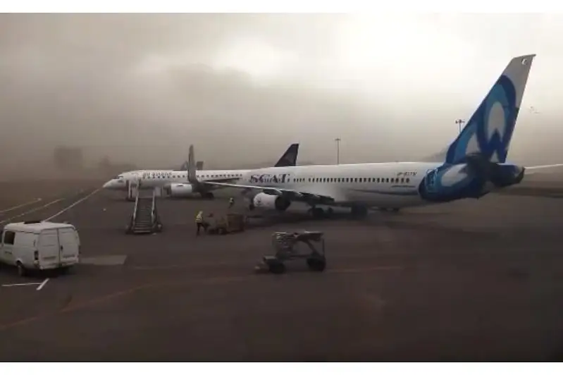 الماتىداعى داۋىل اۋەجايداعى ۇشاقتى ورنىنان قوزعاپ جىبەردى