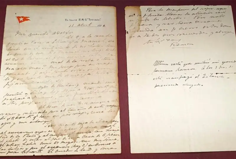 «Титаник» йўловчисининг мактуби Уругвайдаги аукционда 12 минг долларга сотилди