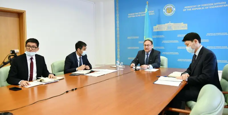哈萨克斯坦外交部副部长与联合国代表举行线上会谈