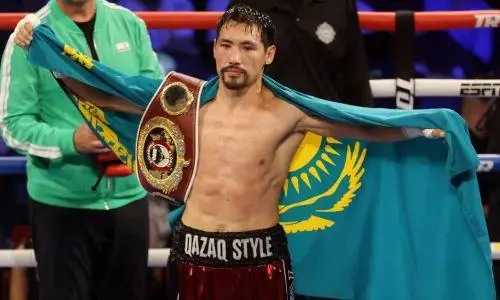 Жанибек Алимханулы нокаутом выиграл титул чемпиона мира