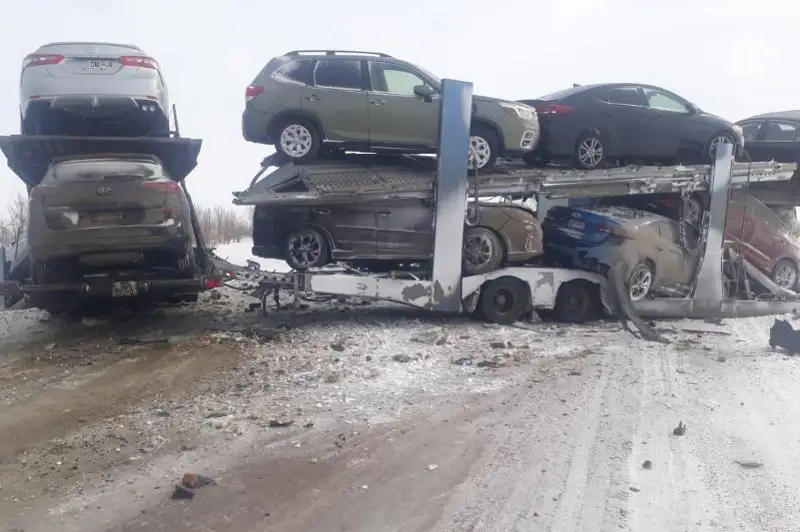 اقتوبەدە كولىك تيەگەن 4 جۇك كولىگى سوقتىعىستى - ۆيدەو