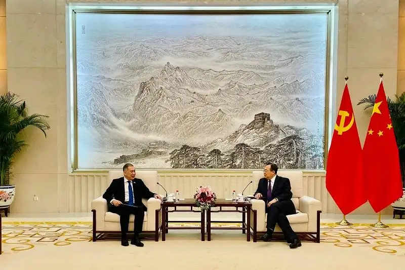 哈萨克斯坦驻华大使会见中共中央对外联络部部长