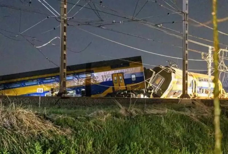 荷兰西部列车脱轨致1人亡 约30人受伤