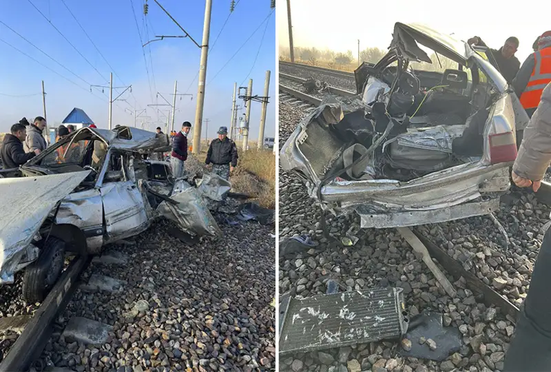Шесть человек погибли в ДТП с поездом в Жамбылской области