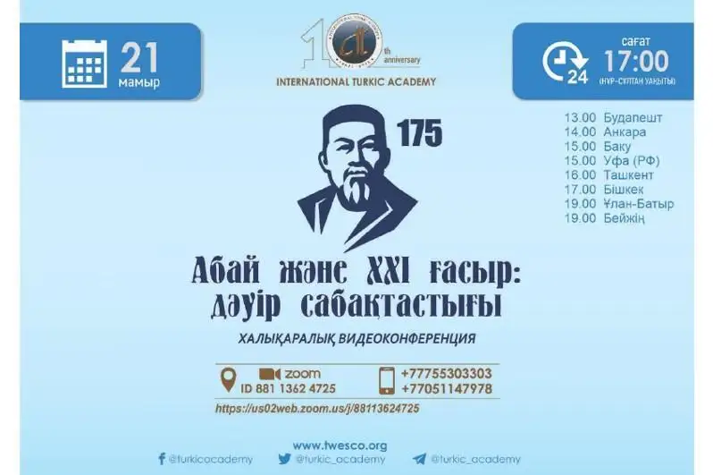 国际突厥学院举办阿拜175周年国际大型在线研讨会