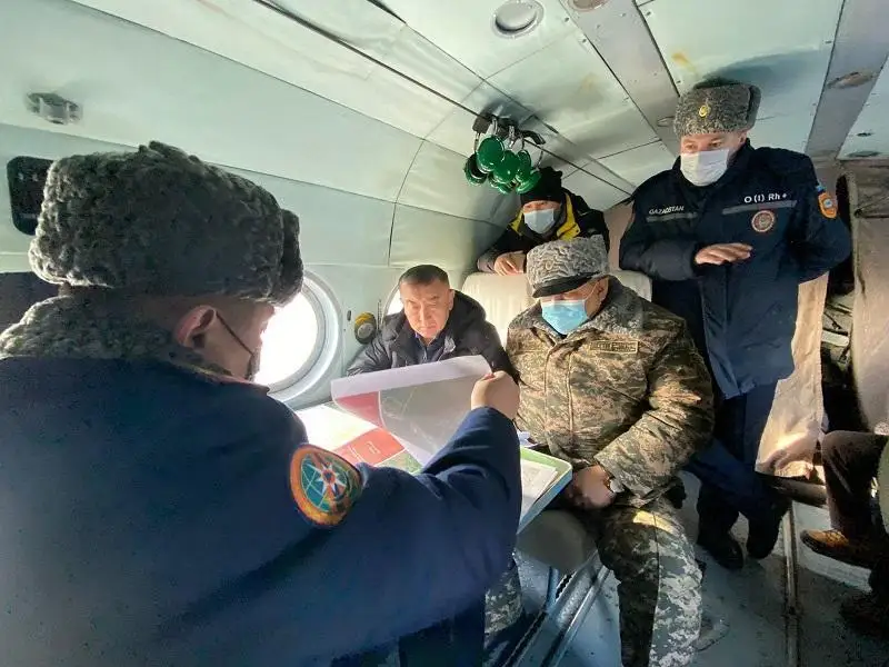 شىعىس قازاقستاندا سۋ تاسقىنى قاۋپى بار ۋچاسكەلەرگە تىكۇشاقپەن بارلاۋ جۇرگىزىلدى