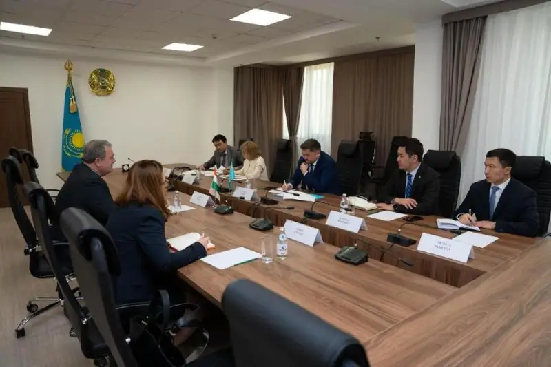 哈萨克斯坦科学和高等教育部部长会见匈牙利驻哈大使