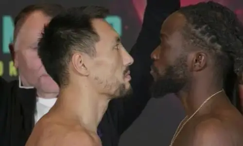 Жанибек Алимханули ва Дензел Бентли чемпионлик жанги олдидан кўз уриштириш маросимини ўтказди