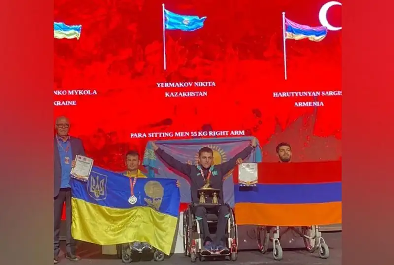 Қозоғистонлик спортчи иккинчи бор параармрестлинг бўйича жаҳон чемпиони бўлди