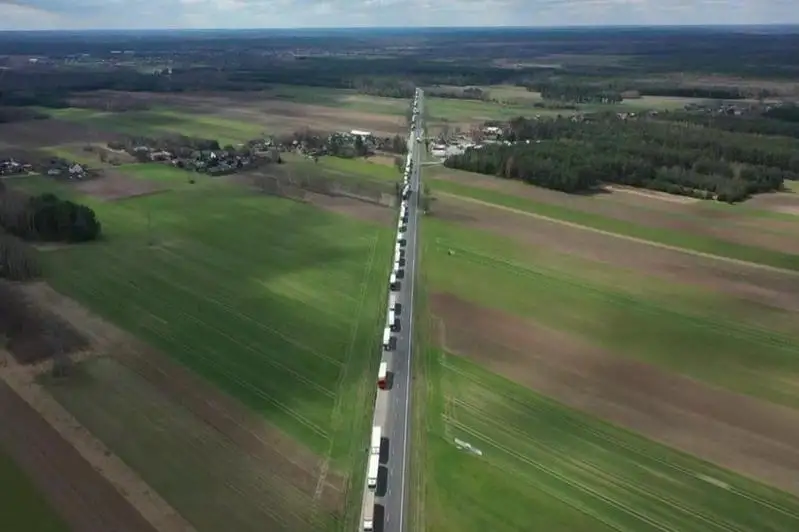 Скопление грузового транспорта наблюдается на польско-белорусской границе