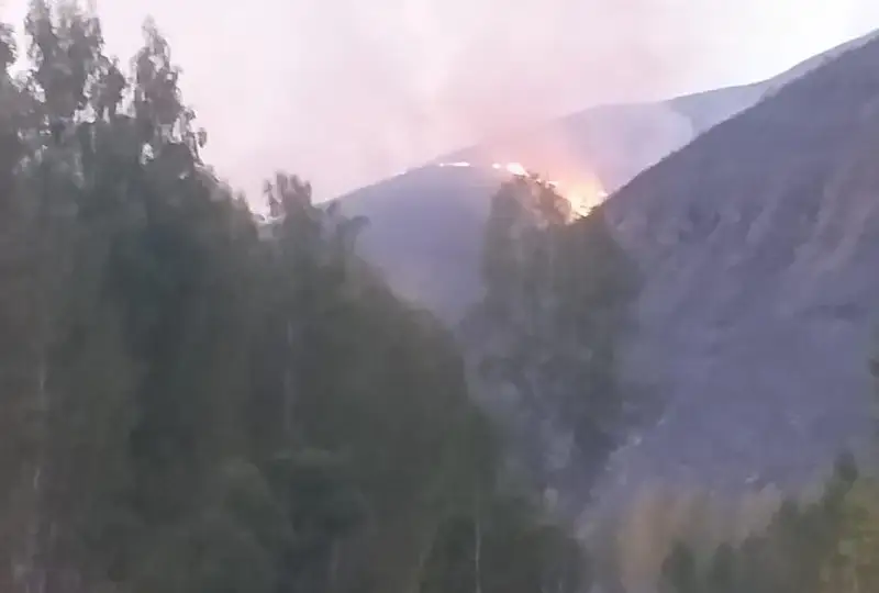 Третьи сутки тушат пожар в горах ВКО
