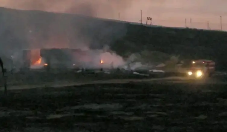 Сухостой загорелся в Усть-Каменогорске