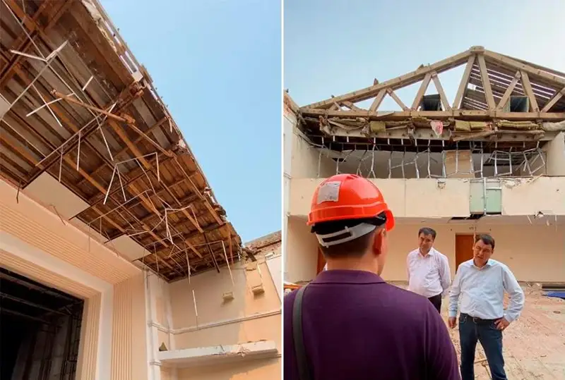 Рухнувшую крышу дома культуры отремонтируют в Петропавловске