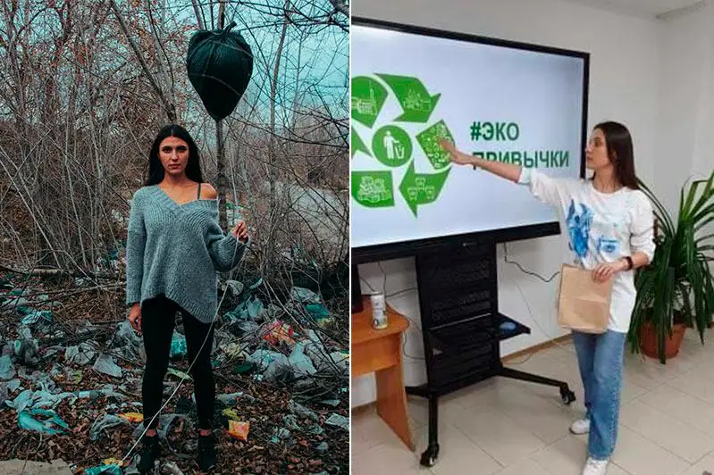 Власти пообещали девушке в купальнике из мусорных пакетов установить контейнеры