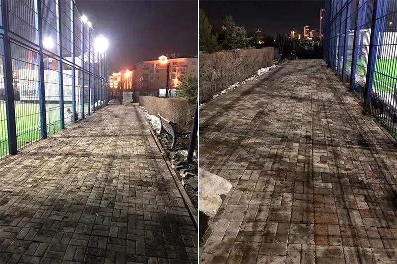 Застройщик восстановил разрушенную брусчатку в парке Нур-Султана