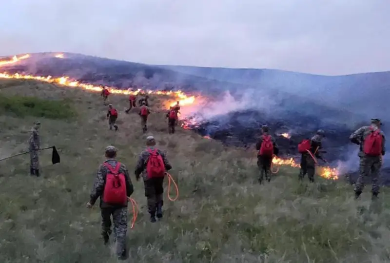 Qarqaraly aýdanynda 1 myńnan astam gektar alqap janyp jatyr