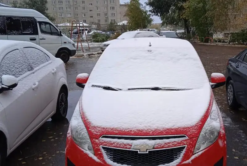 Первый снег выпал в Петропавловске